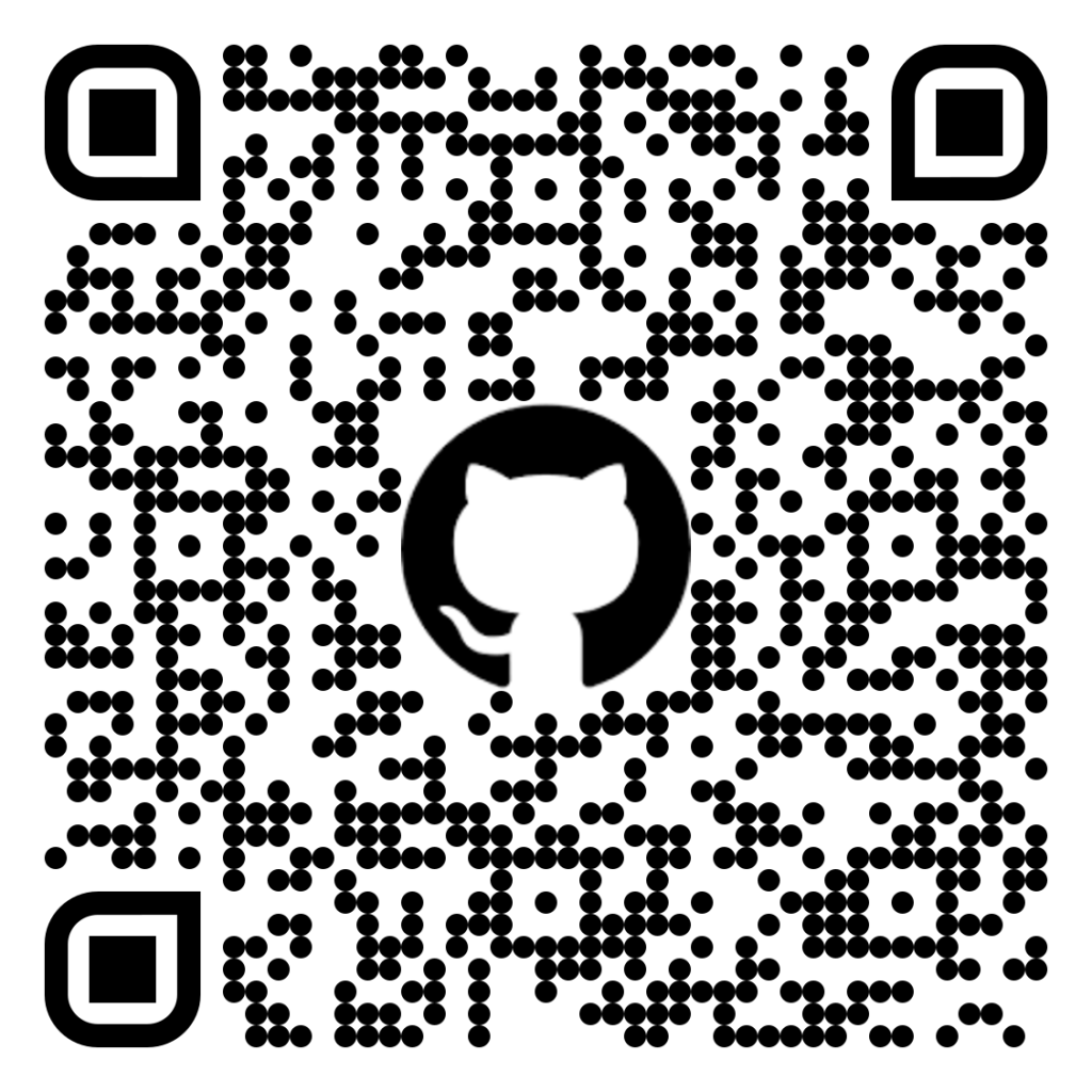 QR code to the Git repository with the code, schematics and files required to reproduce this project.